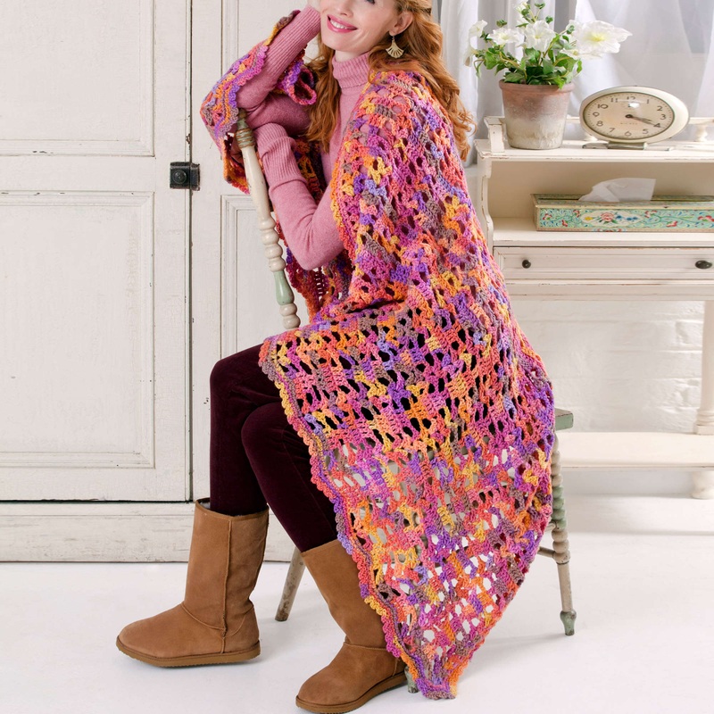 Red Heart Crochet Color-ific One Piece Throw