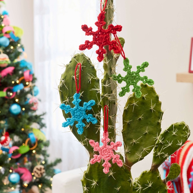 Red Heart Crochet Colorful Snowflakes