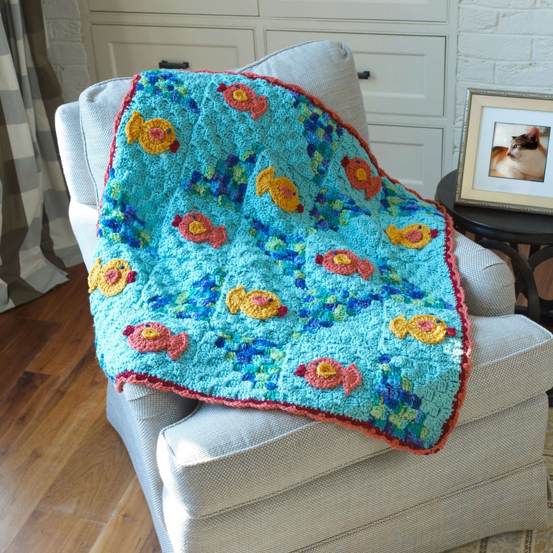 Red Heart Crochet Comfort Your Kitty Throw