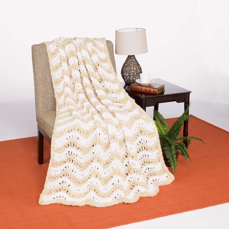 Red Heart Crochet Crested Wave Afghan
