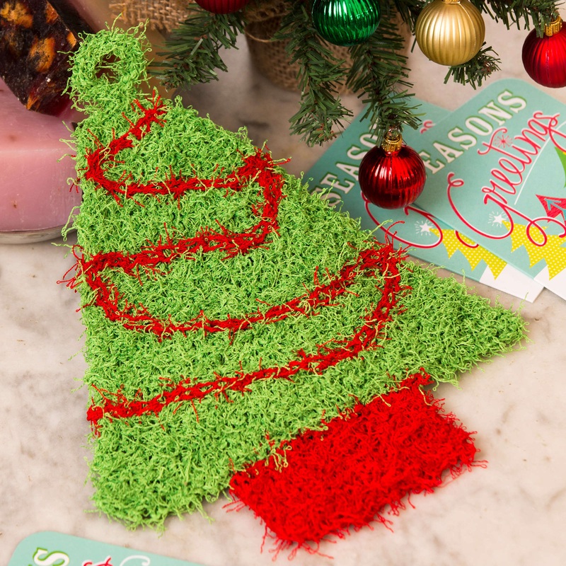 Red Heart Knit Christmas Tree Scrubby