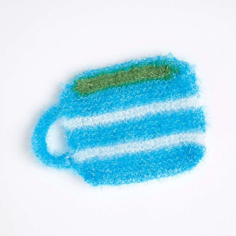 Red Heart Knit Coffee Mug Scrubby