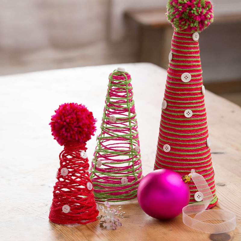 Red Heart Craft Diy Cone Trees