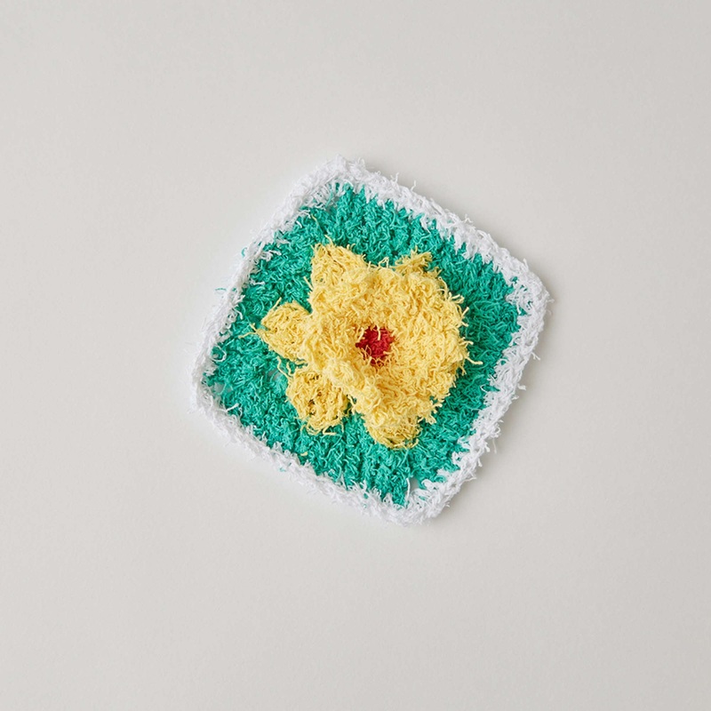 Red Heart Crochet Daffodil Cotton Scrubby