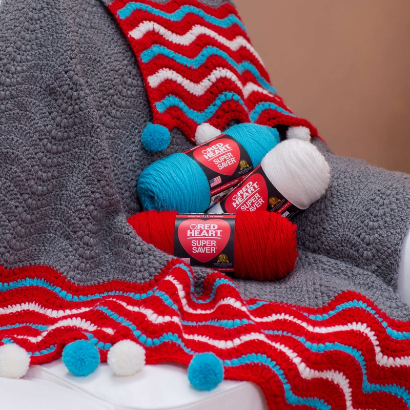 Red Heart Crochet Dashing Holiday Throw
