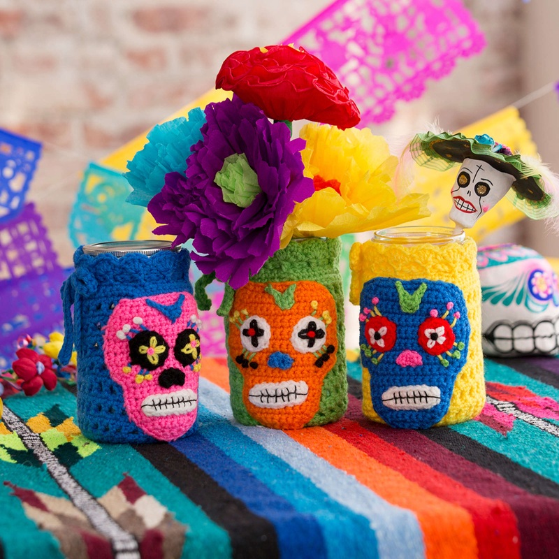 Red Heart Crochet Day of the Dead Cozies
