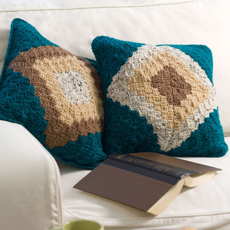 Red Heart Crochet Double Take Pillow