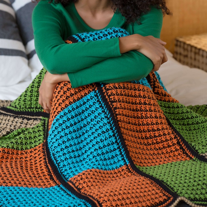 Red Heart Crochet Double the Fun Throw