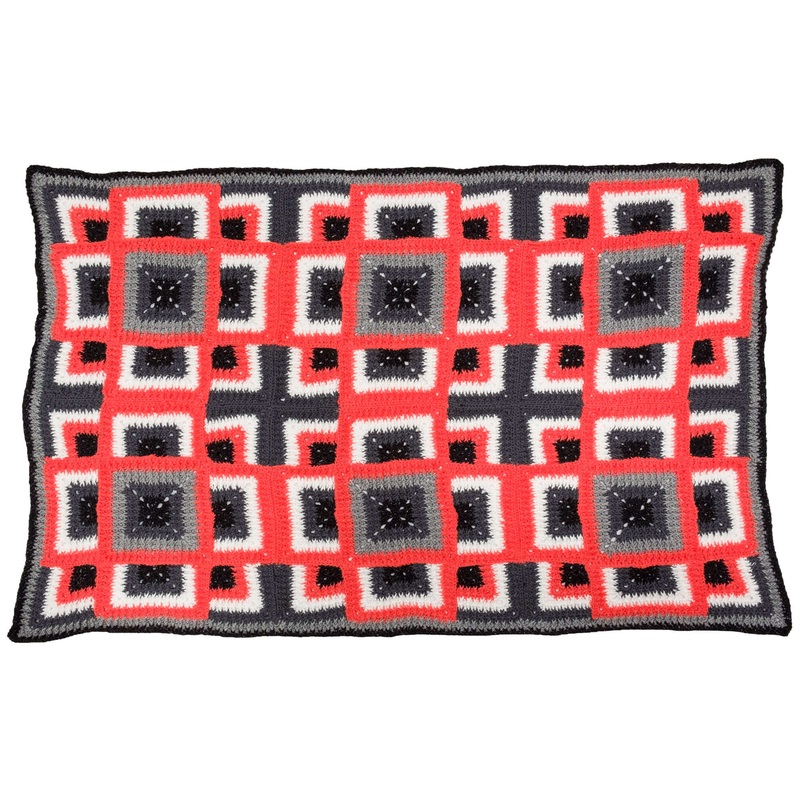 Red Heart Crochet Dynamic Squares Throw