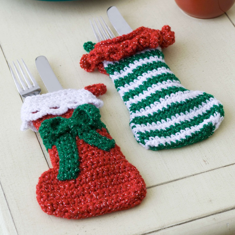Red Heart Crochet Elf Stockings