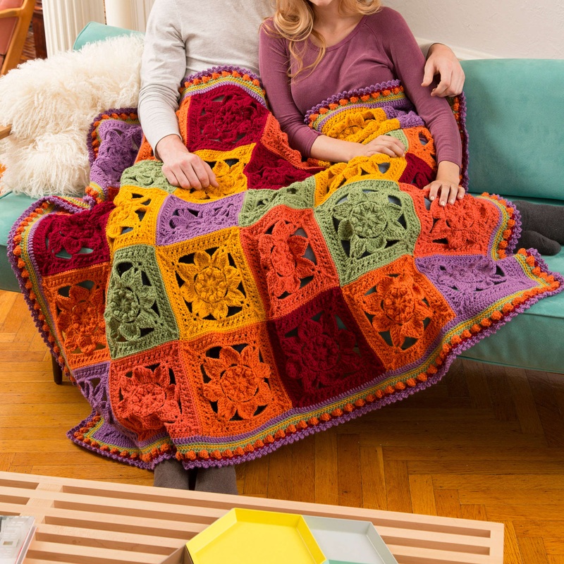 Red Heart Crochet Fabulous Fall Throw