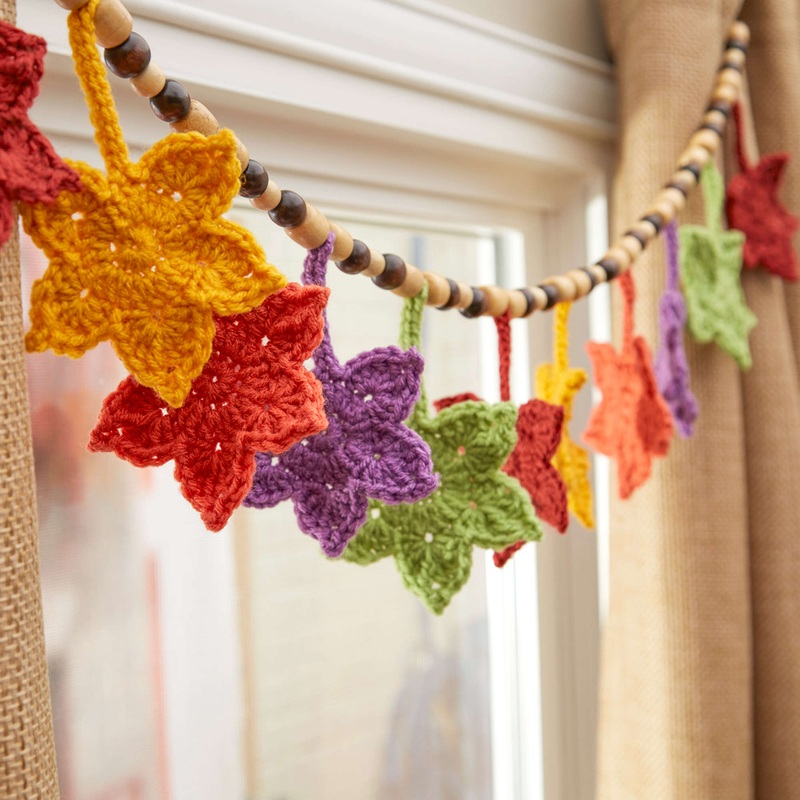 Red Heart Crochet Fall Leafy Banner