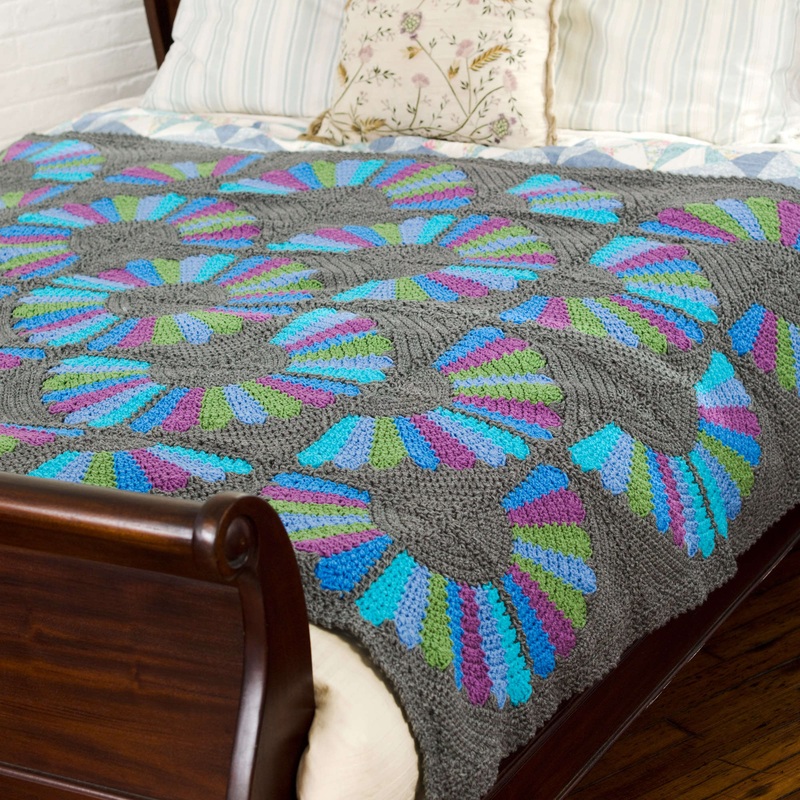 Red Heart Crochet Fandango Throw