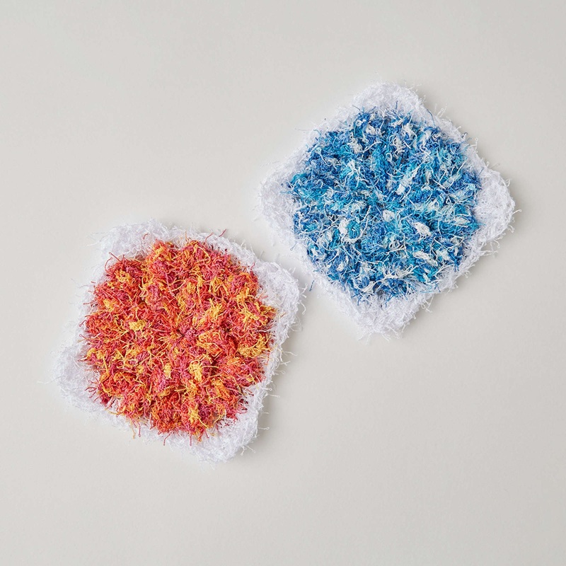 Red Heart Crochet Floral Popcorn Scrubby