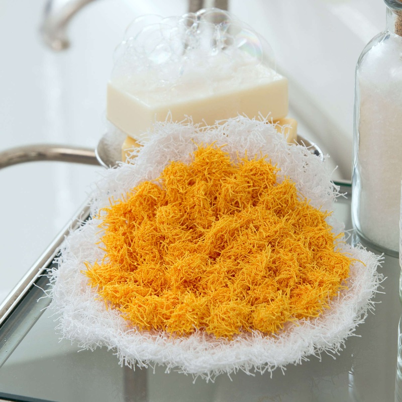 Red Heart Crochet Flower Bath Scrub