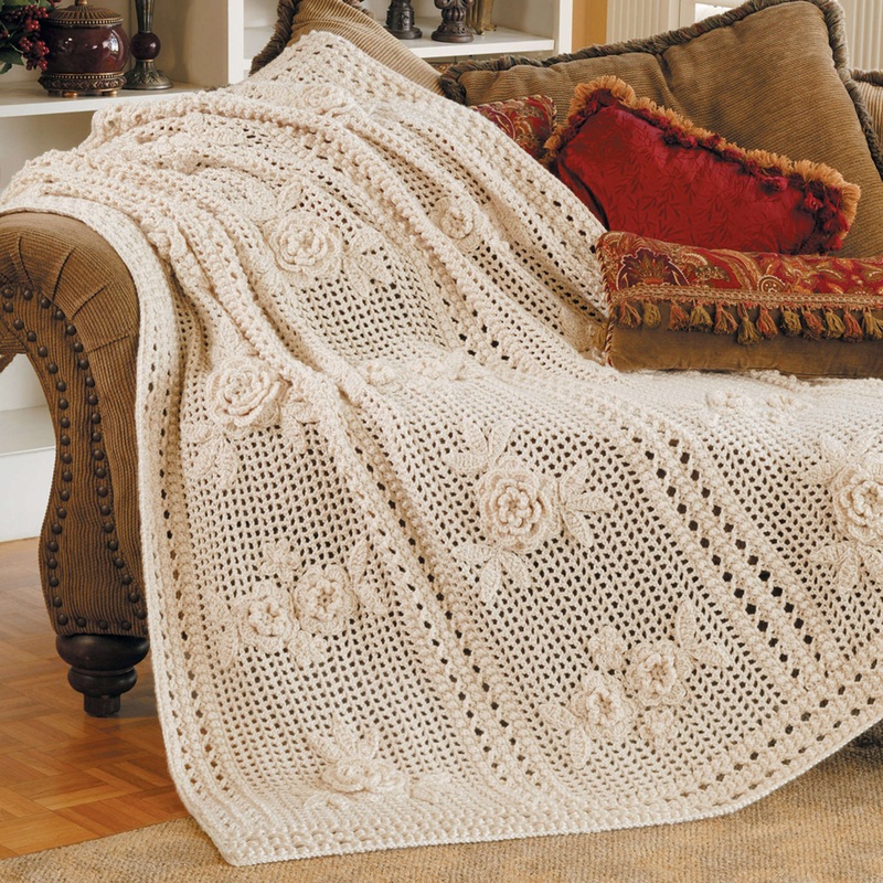 Red Heart Crochet Flower Garden Afghan