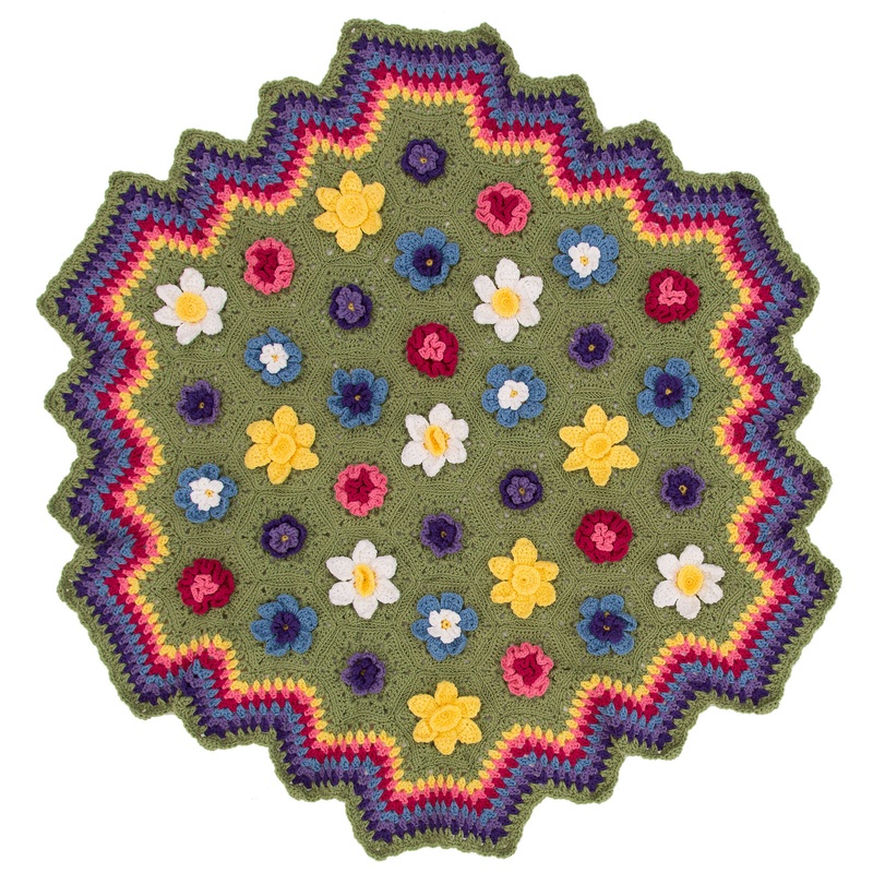 Red Heart Crochet Flower Garden Throw