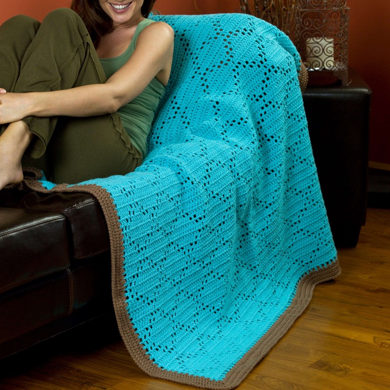 Red Heart Crochet Forever Diamonds Throw