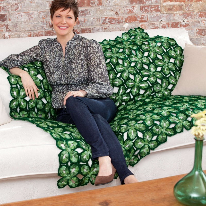 Red Heart Crochet Four Leaf Clover Throw