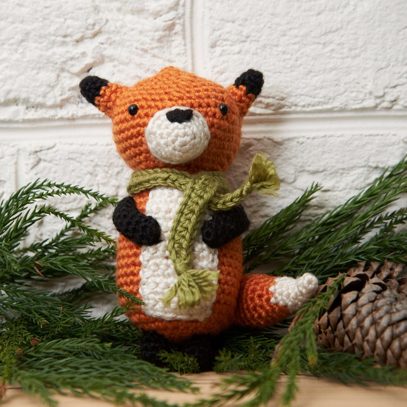 Red Heart Crochet Fox Ornament