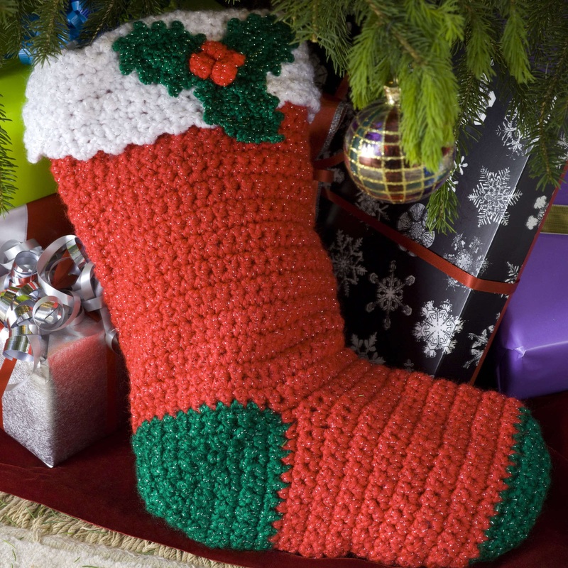 Red Heart Crochet Holly Stocking