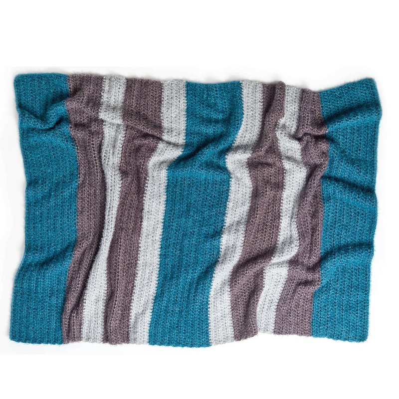 Red Heart Crochet Hygge Stripe Throw