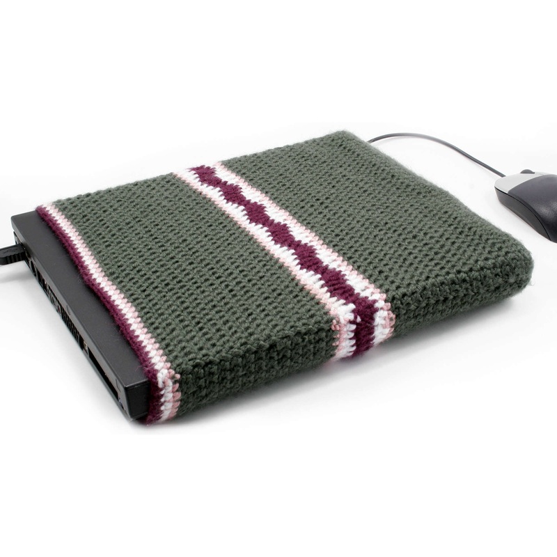 Red Heart Crochet Laptop Cover
