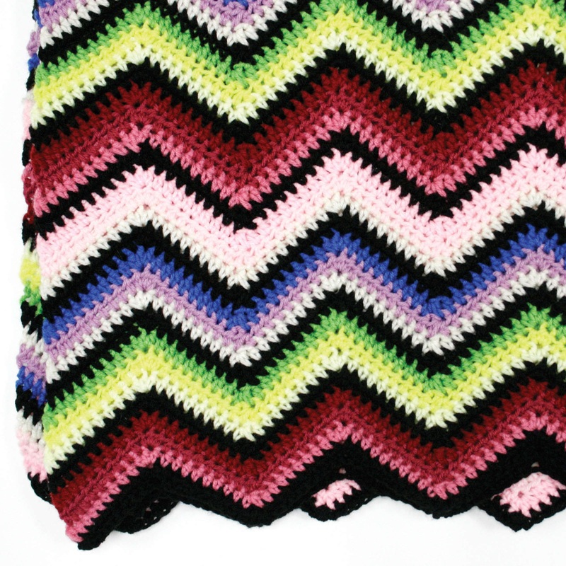 Red Heart Crochet Rainbow Ripple Afghan