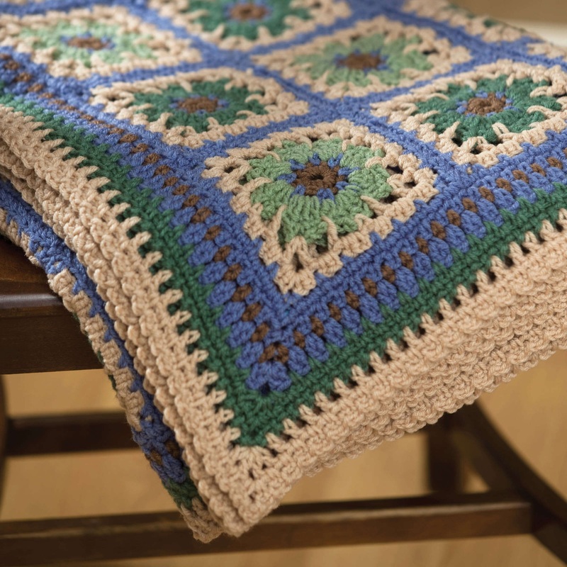 Red Heart Crochet Restful Tiles Throw