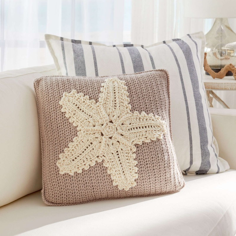 Red Heart Crochet Starfish Pillow