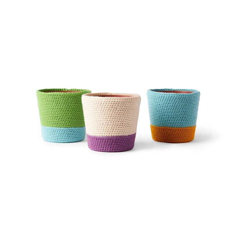 Red Heart Dip Your Toe Crochet Plant Cozies