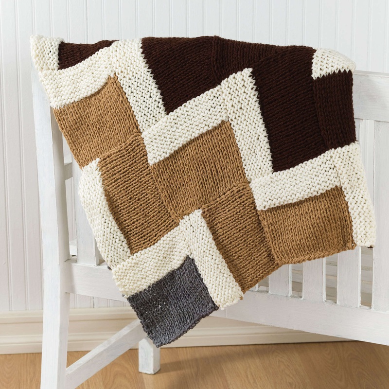 Red Heart Easy Knit Zig-Zag Afghan