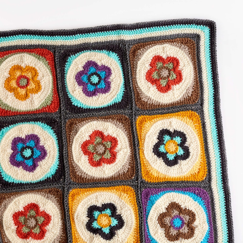 Red Heart Flower Power Crochet Blanket