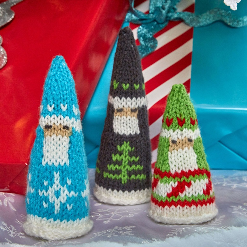 Red Heart Knit Fair Isle Santas
