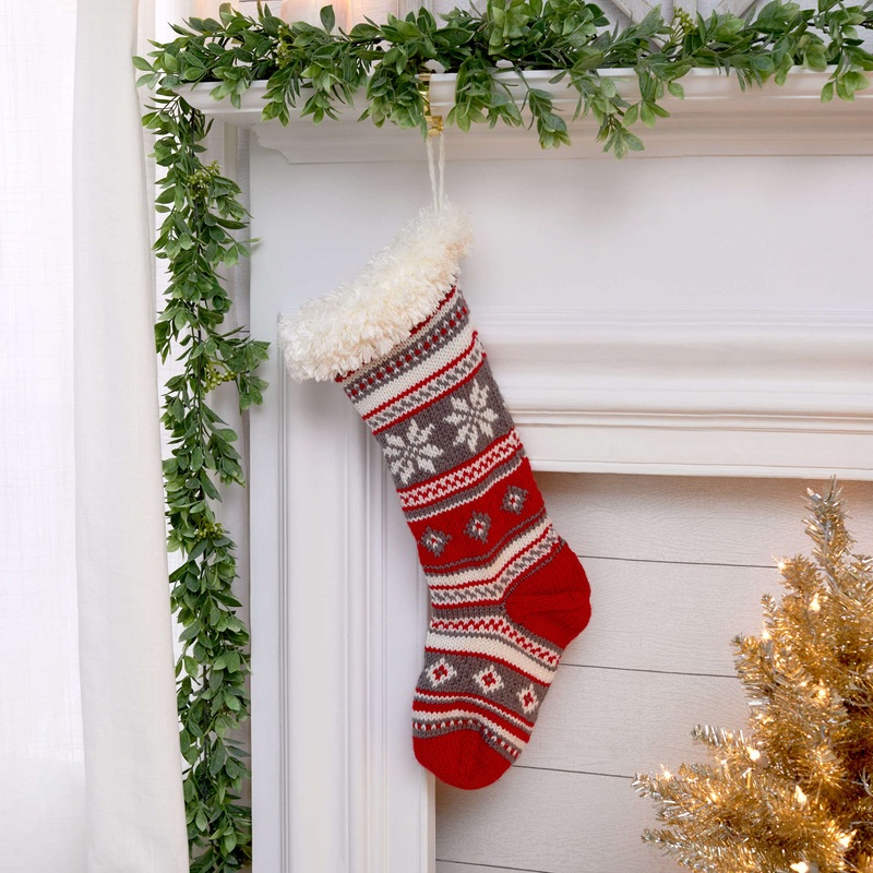 Red Heart Knit Festive Fair Isle Stocking