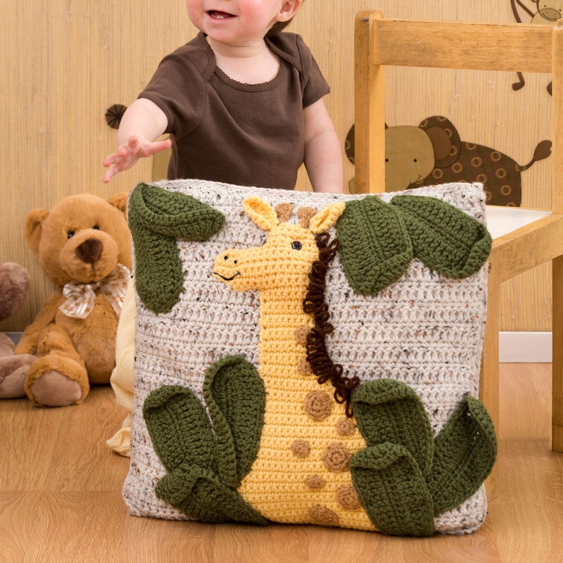 Red Heart Crochet Giraffe Pillow