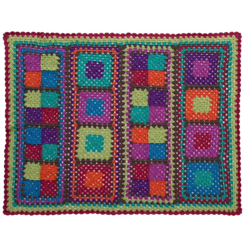 Red Heart Crochet Granny Re-mix Throw