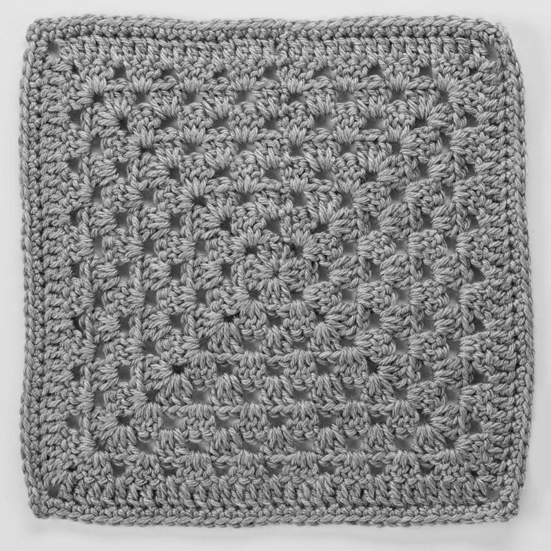 Red Heart Crochet Granny Square for Checkerboard Textures Throw