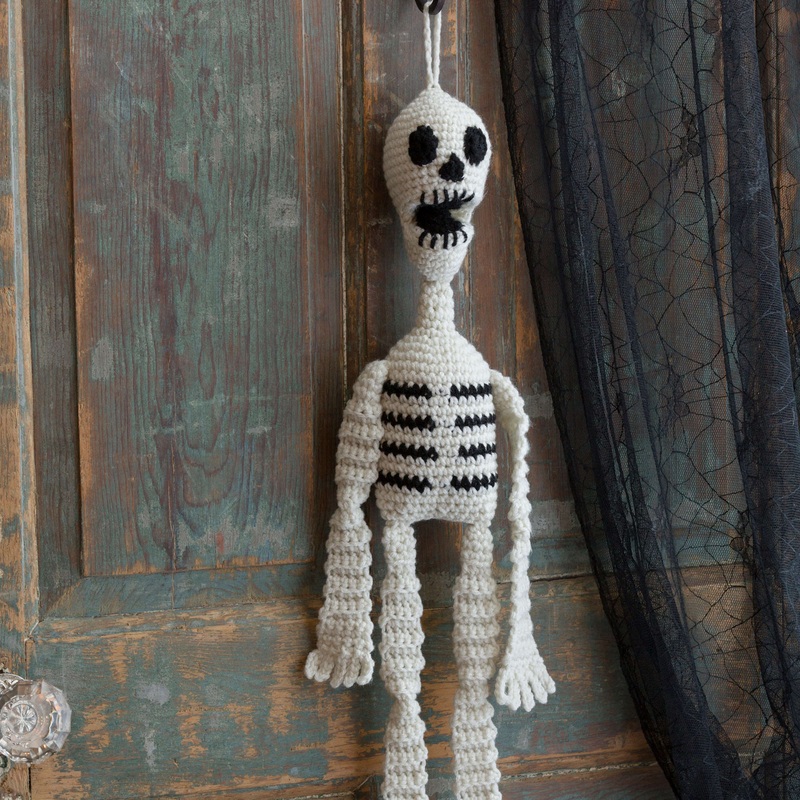 Red Heart Crochet Hanging Skeleton