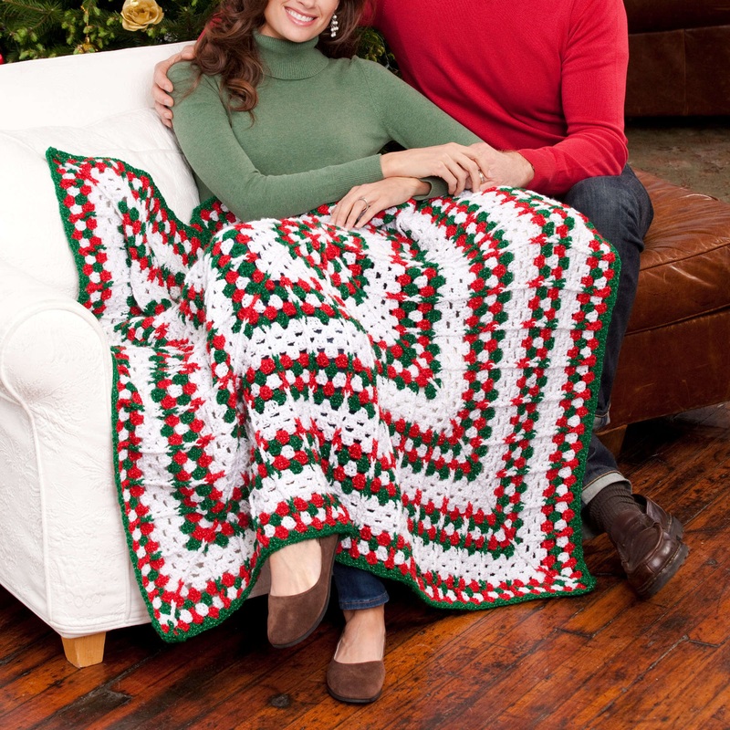 Red Heart Crochet Holiday Throw