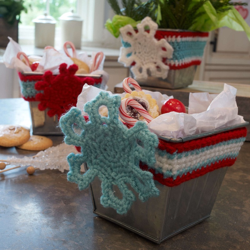 Red Heart Crochet Holiday Wrapped Tins