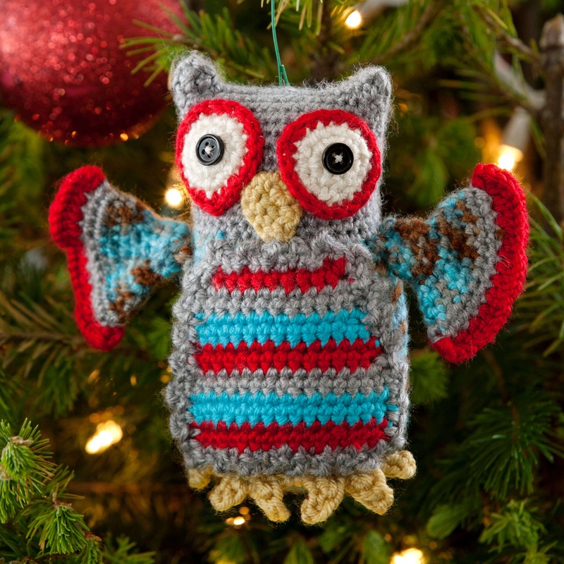 Red Heart Crochet Hoot Owl Ornament
