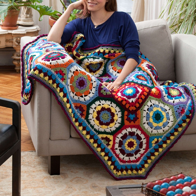 Red Heart Crochet In Love With Color Throw