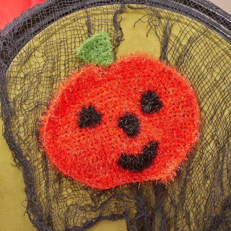 Red Heart Crochet Jack o’ Lantern Scrubby