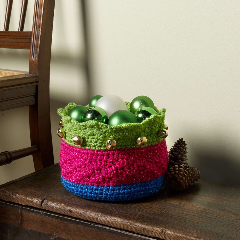 Red Heart Crochet Jingle Bells Basket