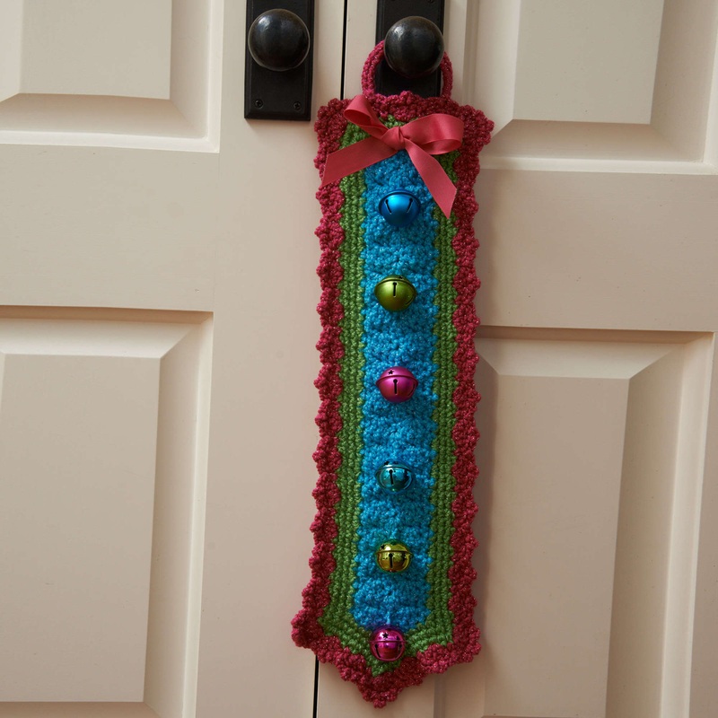 Red Heart Crochet Jingle Bells Door Hanger