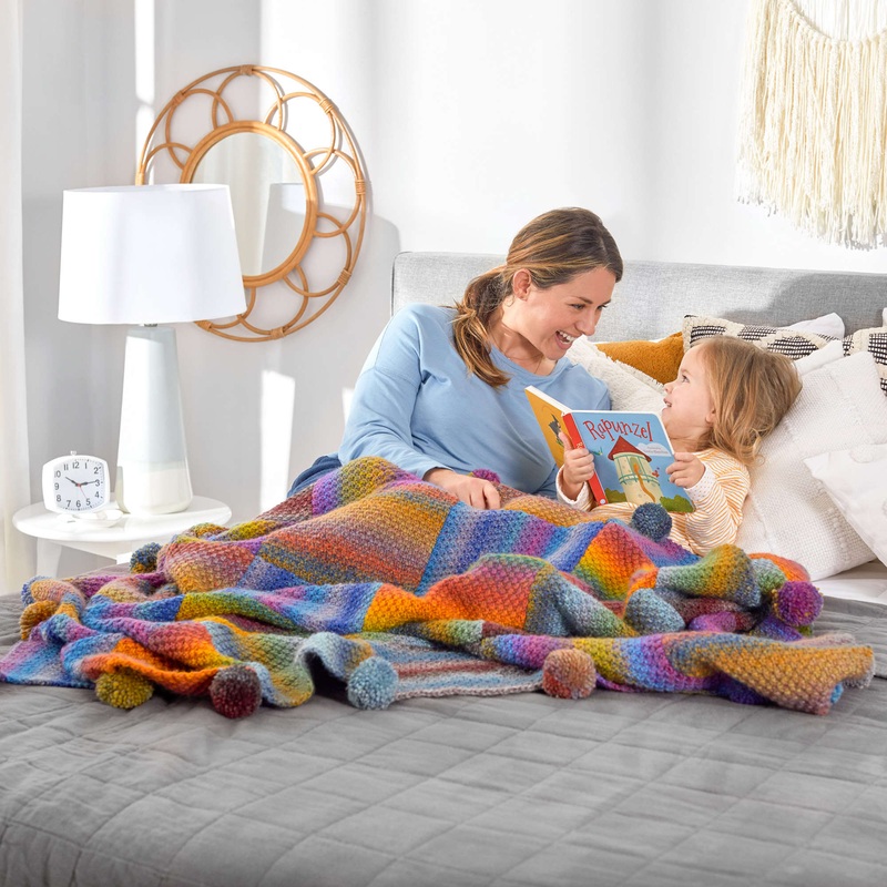 Red Heart Great Squares Knit Blanket