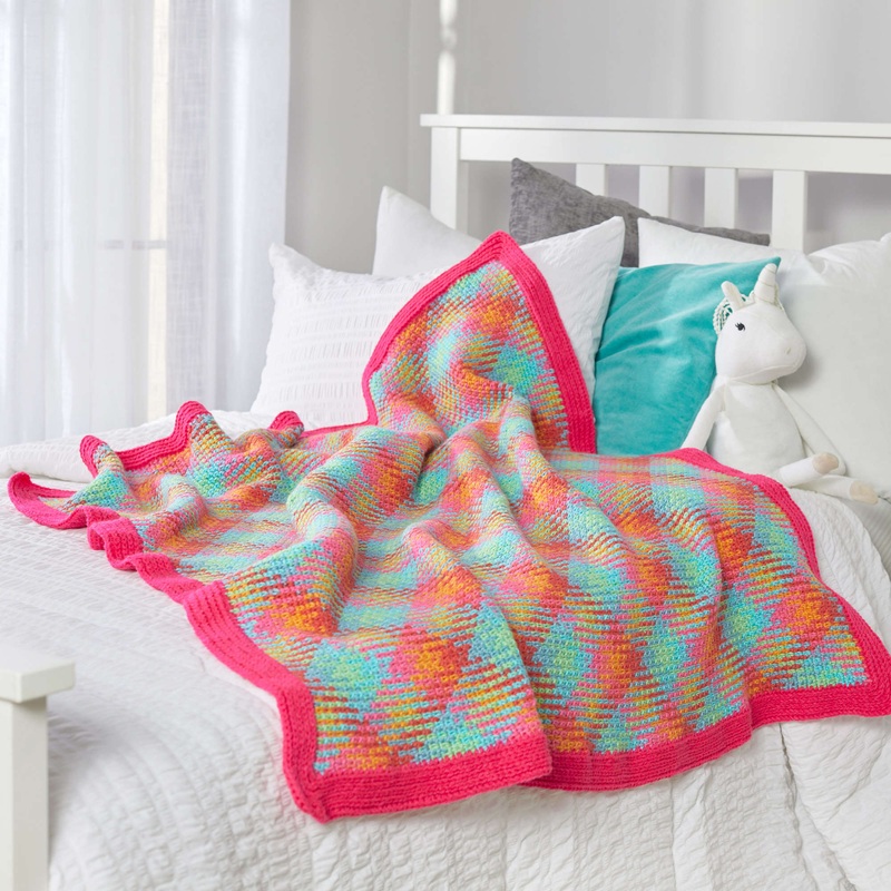 Red Heart Happy Planned Pooling Crochet Blanket