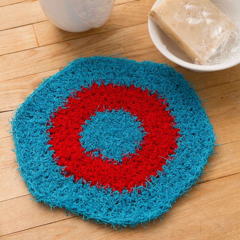 Red Heart Hexagon Crochet Dishcloth