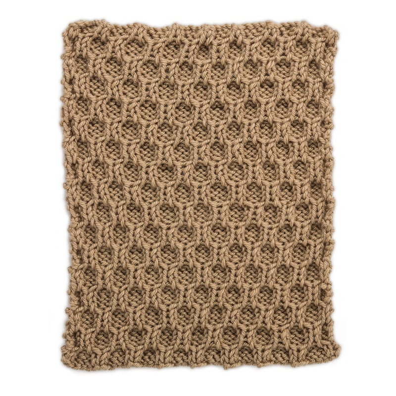 Red Heart Honeycomb Trellis Square for Knit Your Cables Afghan